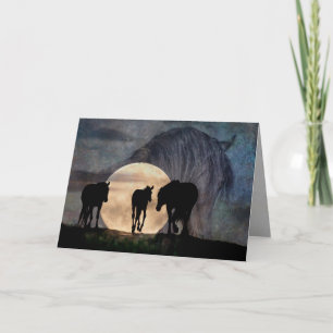 Moonlight on the Pryors - Greeting Card