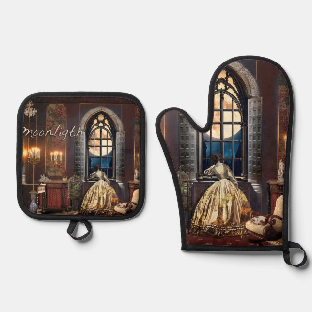 Moonlight Oven Mitt & Pot Holder Set (Front)