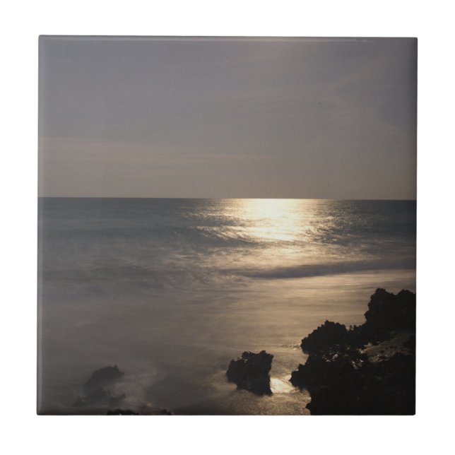 Moonlight Over Ocean Tile (Front)