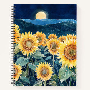 Moonlight over Sunflowers Notebook