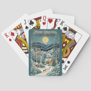 Moonlight Over Winter Valley Playing Cards