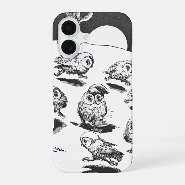 Moonlight Owls, Louis Wain iPhone 16 Case (Back)