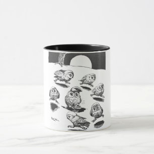 Moonlight Owls, Louis Wain Mug
