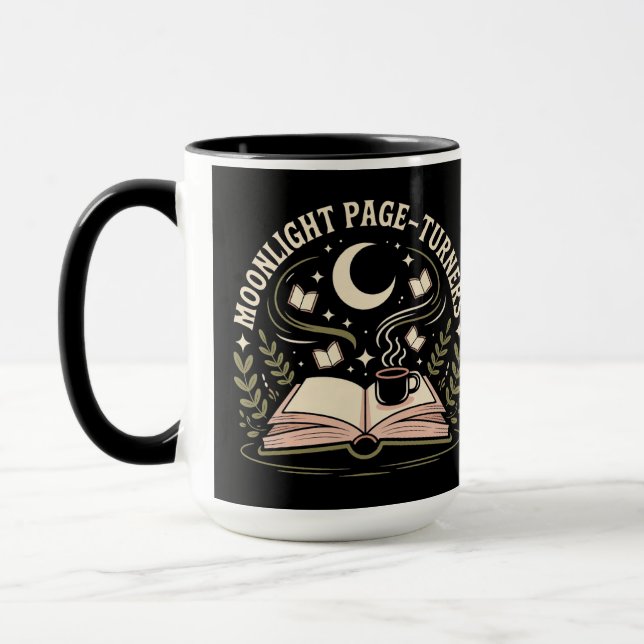 Moonlight Page-Turners Book Moon  Mug (Left)