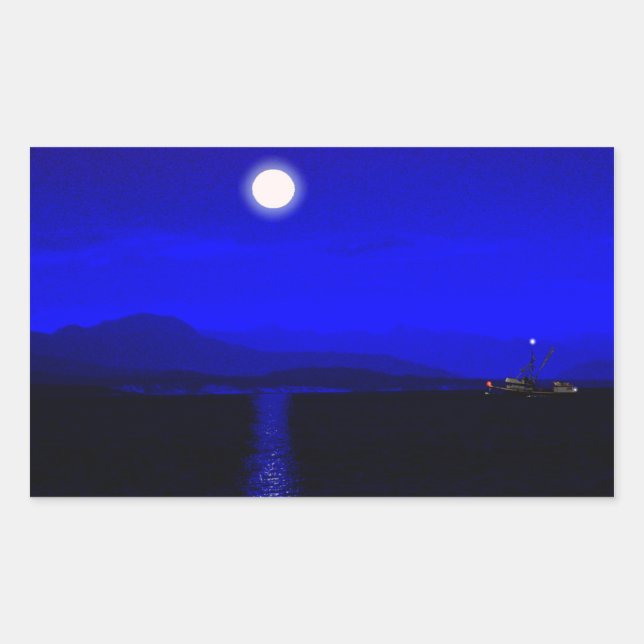 Moonlight Passage Rectangular Sticker (Front)