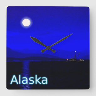 Moonlight Passage Square Wall Clock