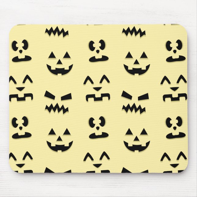 Moonlight Pumpkin Faces Mouse Mat (Front)