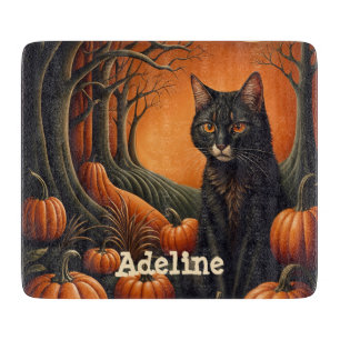 Moonlight Pumpkin Patch Personalised Halloween Cutting Board