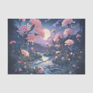 Moonlight Rain Garden Decoupage Tissue Paper