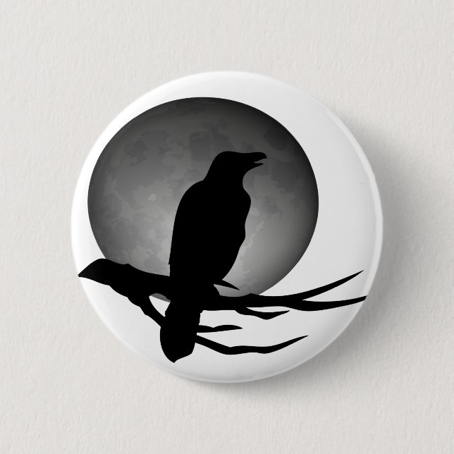 moonlight raven 6 cm round badge (Front)