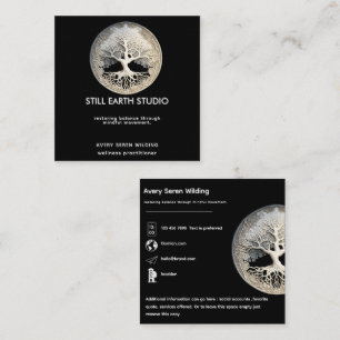 Moonlight Remembered   Tree of Life Square Business Card