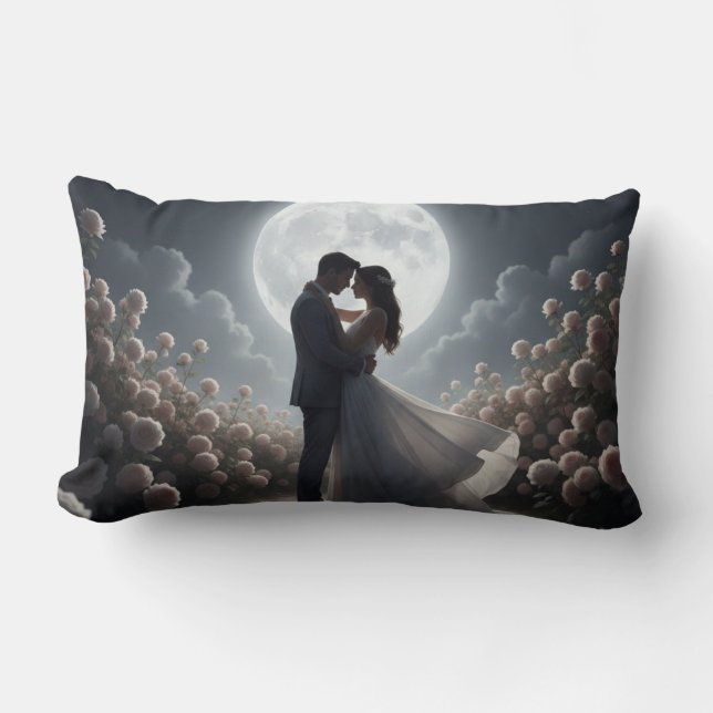 Moonlight Romance Couple Pillow (Front)