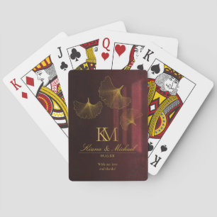 Moonlight Romance Thank You Burgundy ID881  Playing Cards