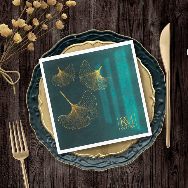 Moonlight Romance Wedding Emerald Green ID881 Napkin (Creator Uploaded)