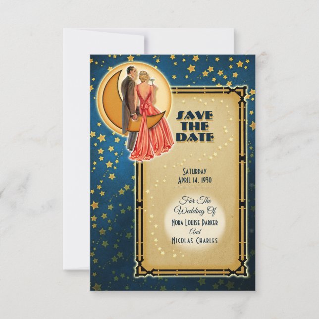 Moonlight Romance Wedding Save The Date - Blonde Invitation (Front)