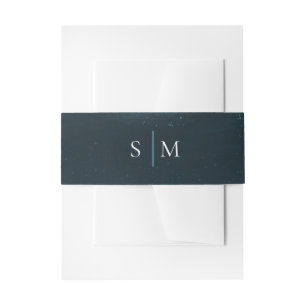 Moonlight Sea Monogram Belly Band – Midnight Blue Invitation Belly Band