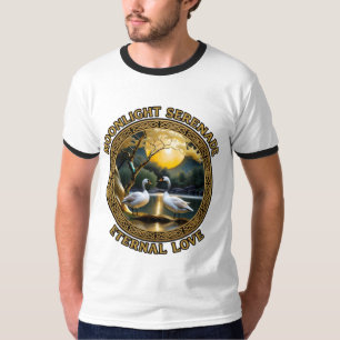 Moonlight Serenade Eternal Love Swans T-Shirt