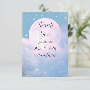 Moonlight Shimmer Atmospheric Wedding Collection Thank You Card