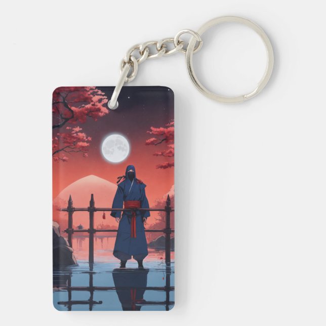 Moonlight Shinobi Crimson Blossom Keychain (Back)