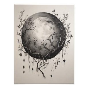 Moonlight Sonata in Black and White Photo Print