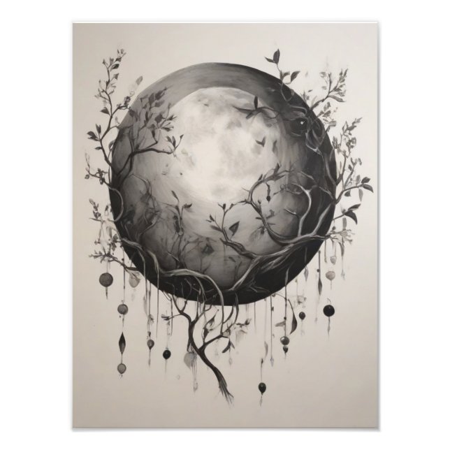 Moonlight Sonata in Black and White Photo Print (Front)