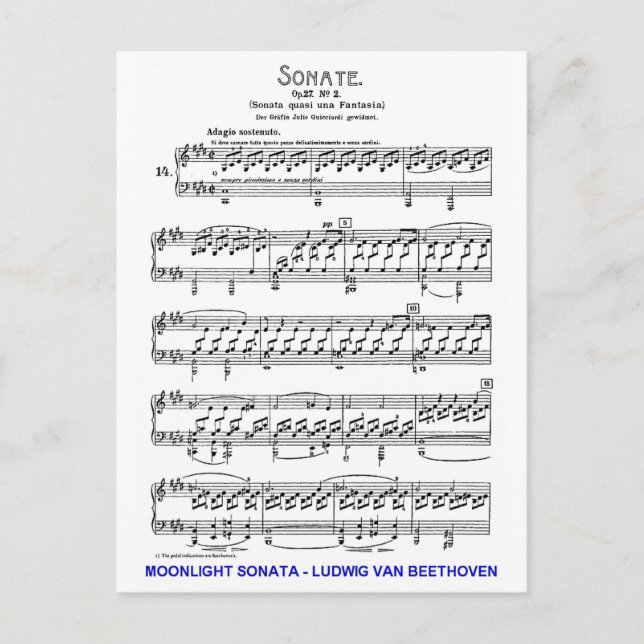 Moonlight-Sonata-Ludwig-Beethoven Postcard (Front)