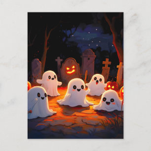 Moonlight Spooky Ghost Tales Holiday Postcard