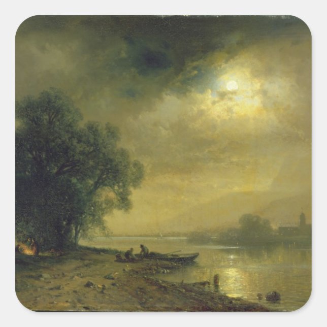 Moonlight Square Sticker (Front)