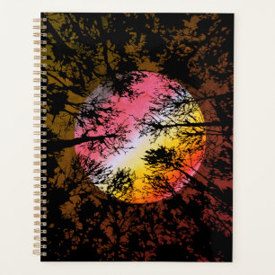 Moonlight Through Dense Forest – Colourful Surreal Planner