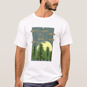 Moonlight Trees Outdoor Full Moon Wildlife Forest T-Shirt