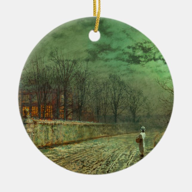 Moonlight Walk  Ceramic Tree Decoration (Front)
