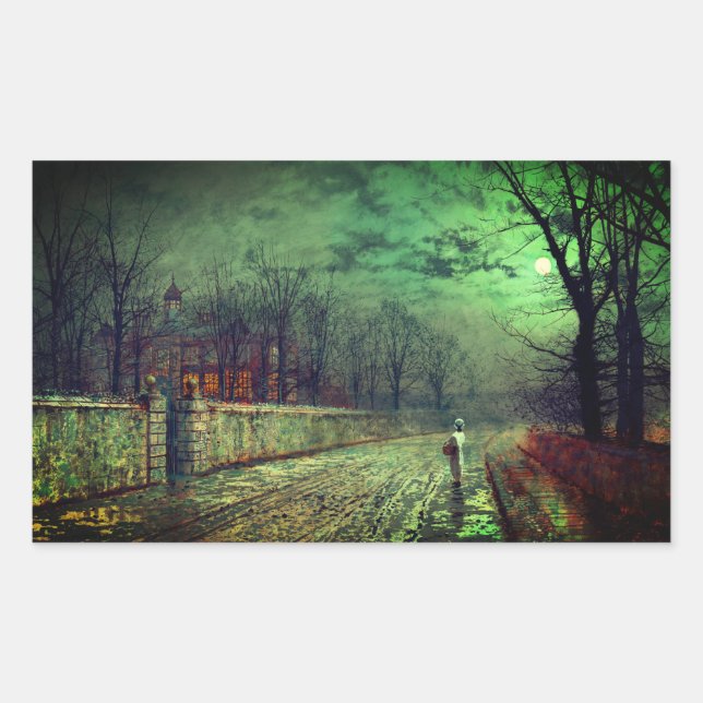 Moonlight Walk  Rectangular Sticker (Front)