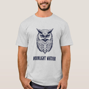 Moonlight Watcher – Mysterious Owl Design T-Shirt