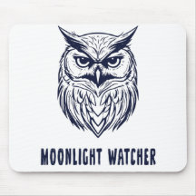Moonlight Watcher - Owl Design - Mousepad