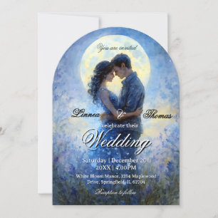 Moonlight Wedding Celestial Love Night Sky Theme Invitation