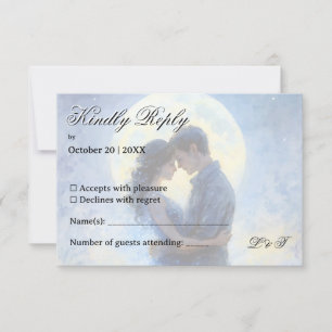 Moonlight Wedding Celestial Love Night Sky Theme RSVP Card
