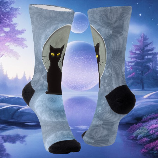 Moonlight Whiskers: Cat Familiar Socks (Creator Uploaded)