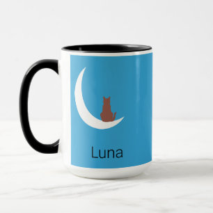 Moonlight Whiskers Minimalist Cat & Moon Morphin Mug