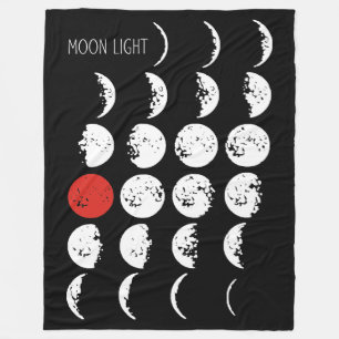 MOONLIGHT white & red + your ideas Fleece Blanket