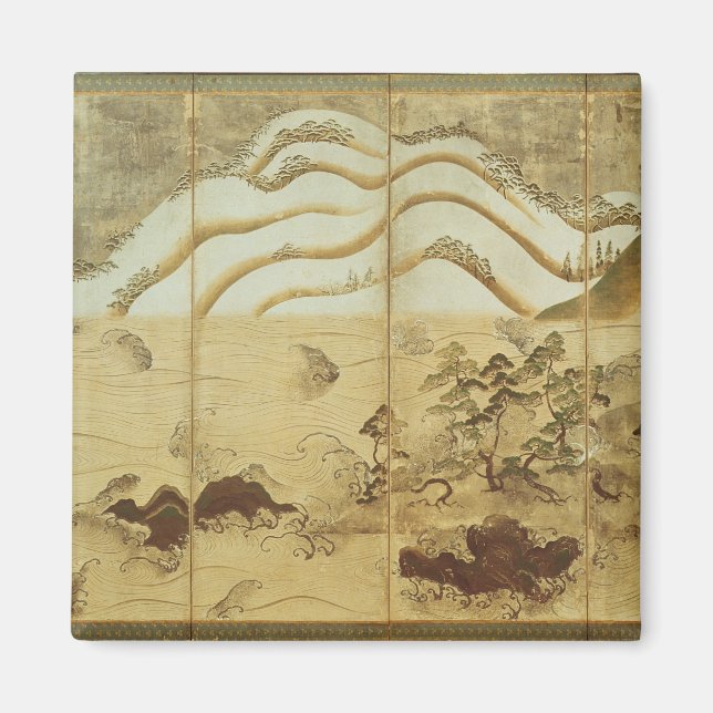 Moonlight Winter Landscape Magnet (Front)