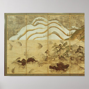 Moonlight Winter Landscape Poster