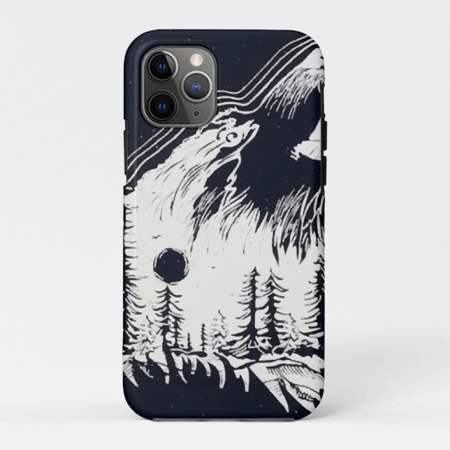 Moonlight Winter Wolf Pine Tree Forest Case-Mate iPhone Case (Back)