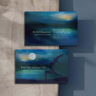Moonlight Yoga Meditation Crescent moon Salutation Business Card