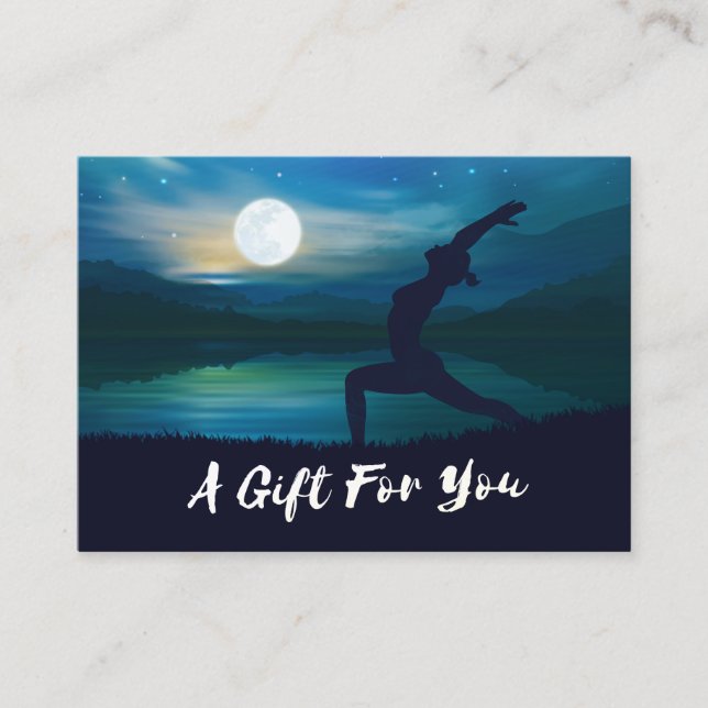 Moonlight Yoga Meditation Crescent moon Salutation Discount Card (Front)