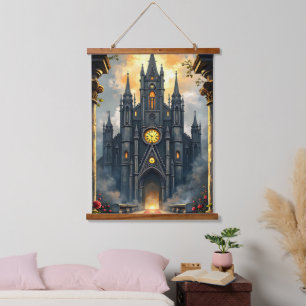 Moonlit Aisle of Eternal Vows –Gothic Wedding Gate Hanging Tapestry
