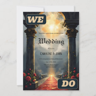 Moonlit Aisle of Eternal Vows –Gothic Wedding Gate Invitation