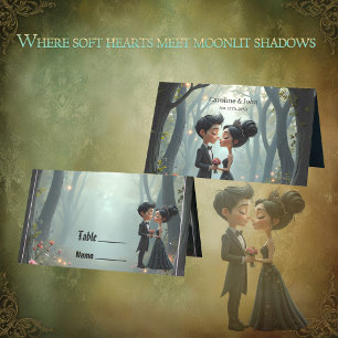 Moonlit Aisle of Eternal Vows –Gothic Wedding Gate Place Card