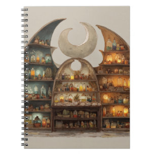 Moonlit Apothecary Potion Shelf Notebook
