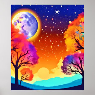 Moonlit Autumn Dream Poster