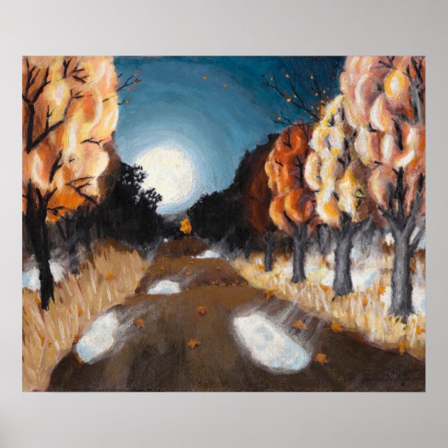 Moonlit Autumn Night: 24x20 Print (Front)
